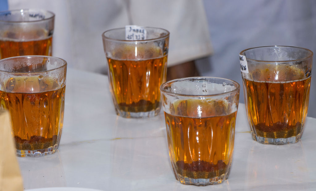 Tea cupping at the Kobel tasting table
